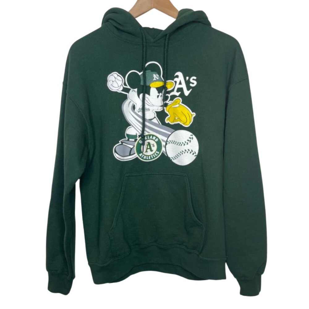 GILDAN | Unisex Oakland Athletics Mickey Mouse Long Sleeve Hoodie | Size M